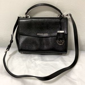 MICHAEL Michael Kors Satchel Top Handle Leather Crossbody Bag Small